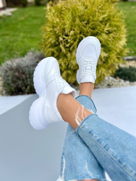 Кросівки жіночі шкіряні білого кольору -Marise 302- фото