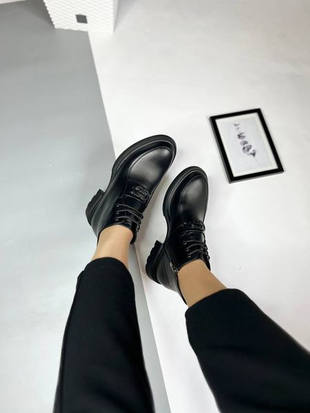 Женские зимние кожаные ботинки со шнуровкой и замком Marise-524-23.5 фото